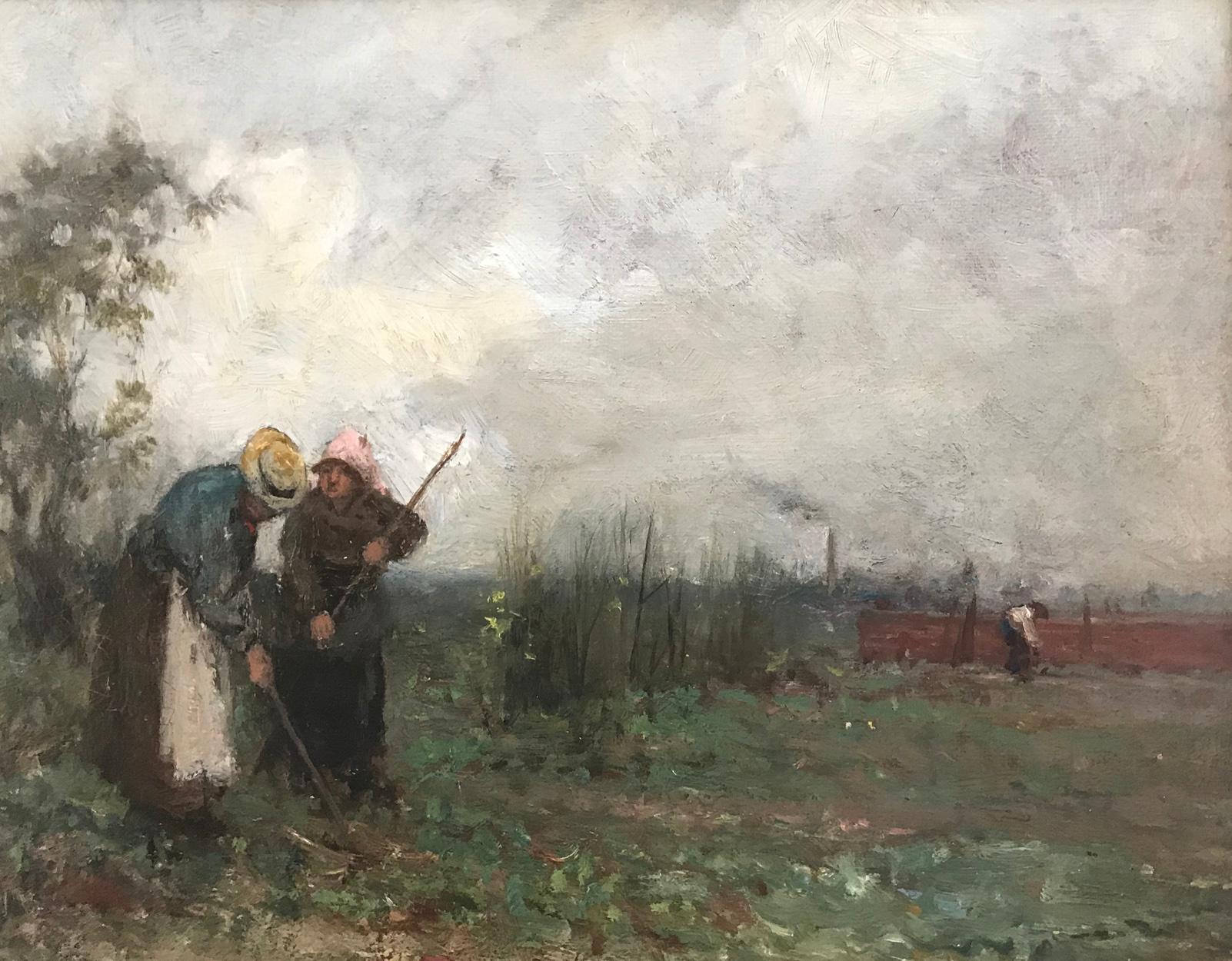 19th Century Robert McGregor (Scottish), Field Workers, Oil on Canvas, Circa 1890