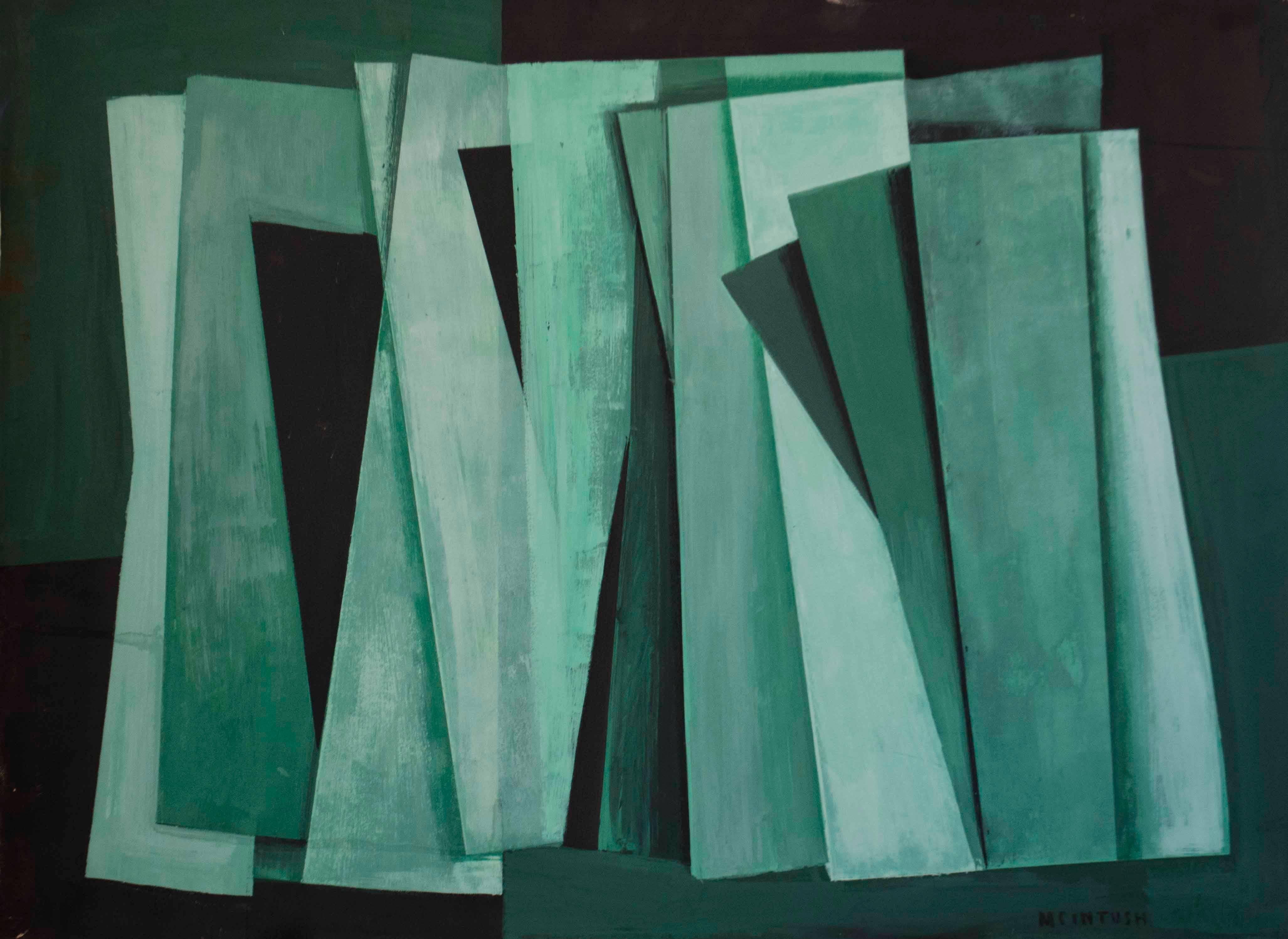 Robert McIntosh Abstract Painting - Green Forrest