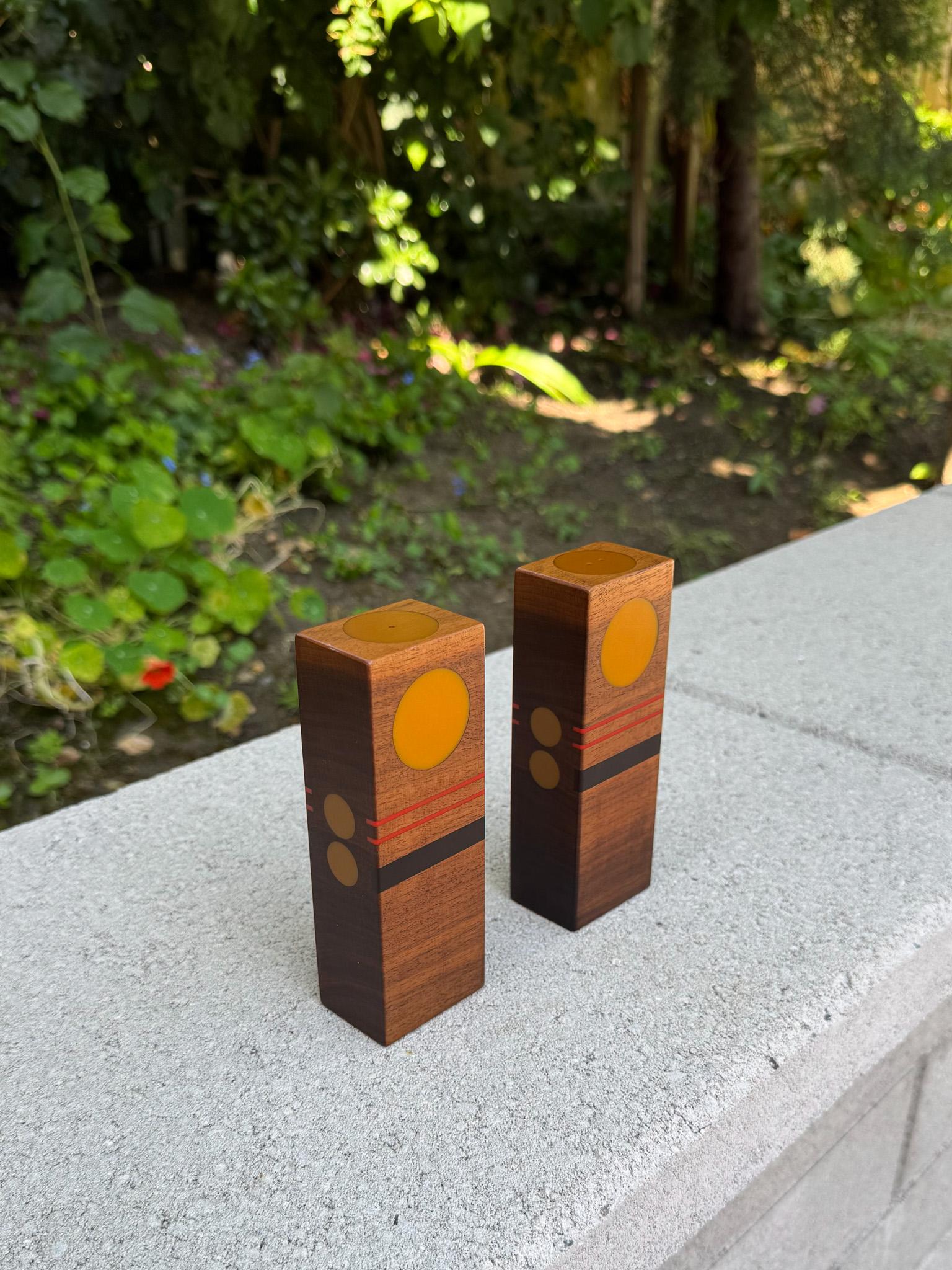 American Robert McKeown Handcrafted Salt & Pepper Shakers, California, 1976 For Sale
