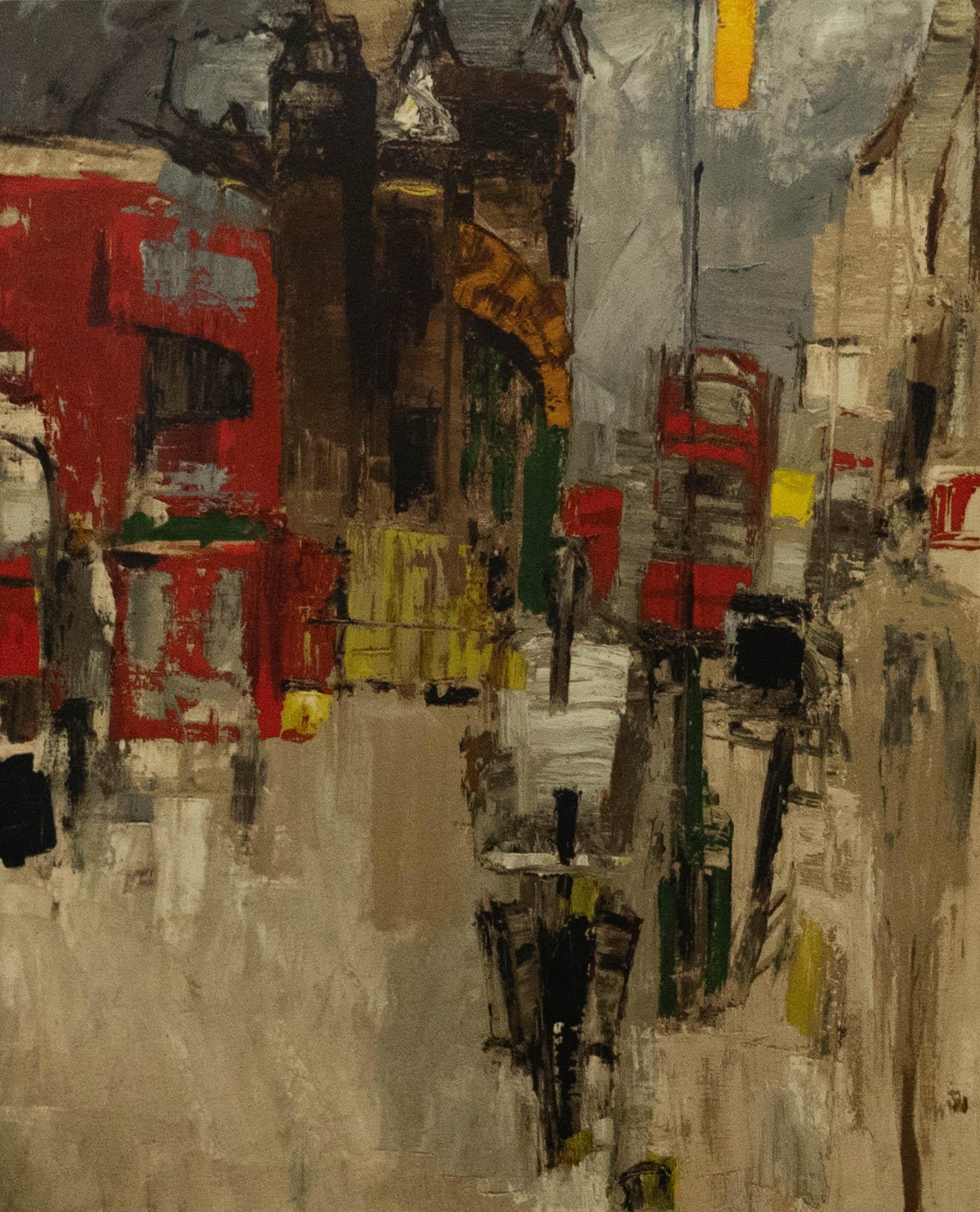 Robert Medley RA (1905-1994)  Gerahmter Siebdruck des 20. Jahrhunderts, Londoner Buses im Angebot 1
