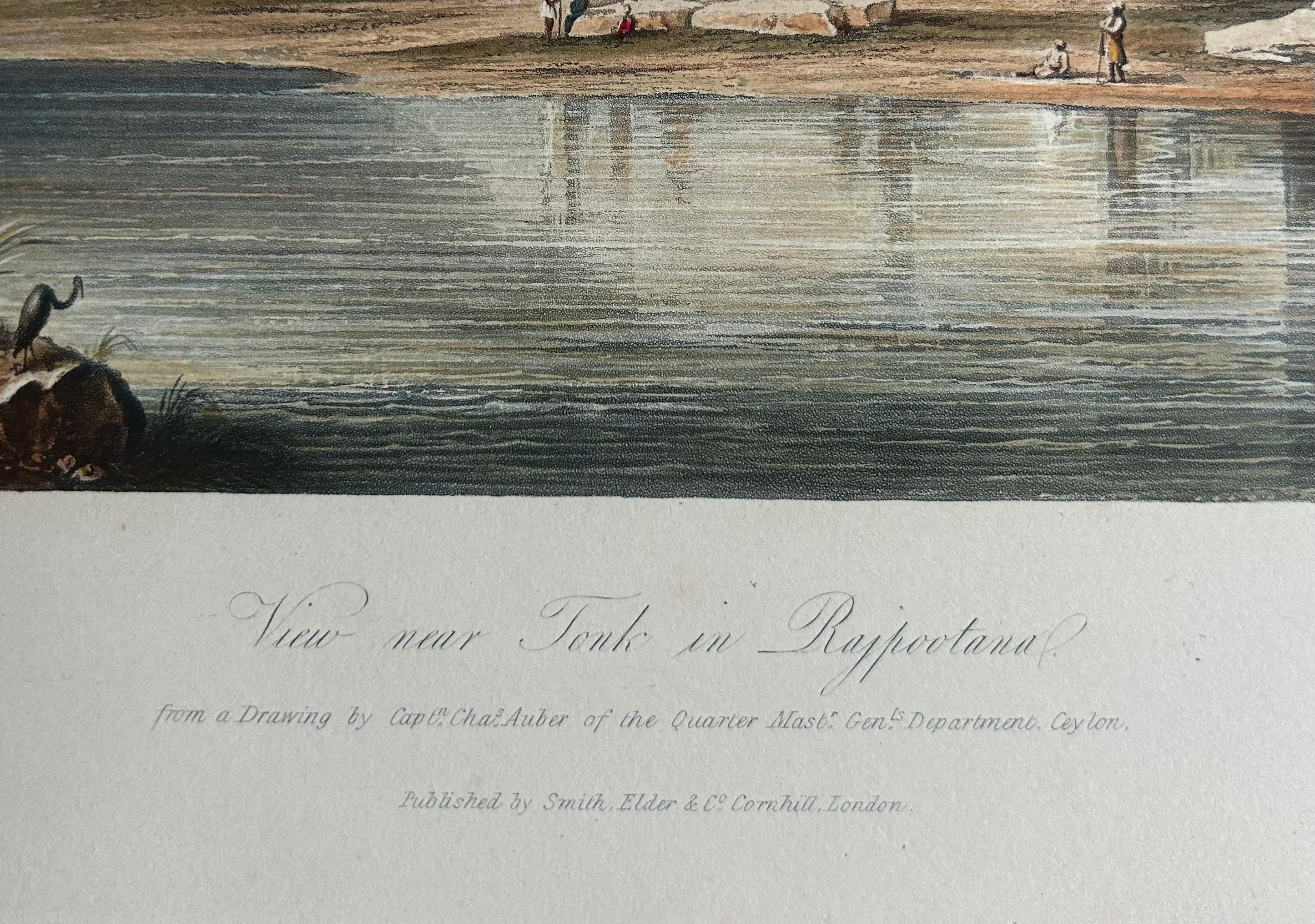 India 19th Century Original 1826 Three Hand-Colored Aquatints Landscapes Rare For Sale 2