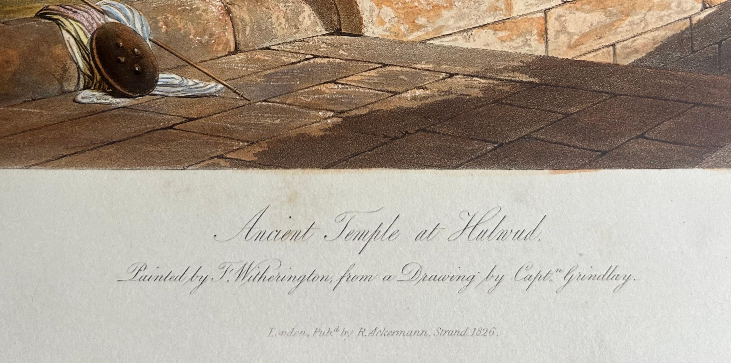 India 19th Century Original 1826 Three Hand-Colored Aquatints Landscapes Rare For Sale 4