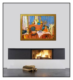 Robert Mendoze Oil Painting on Canvas Original Large Child Portrait Signed Art