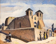 1930s Modernist Southwestern Landscape, San Francisco de Asís Mission Church