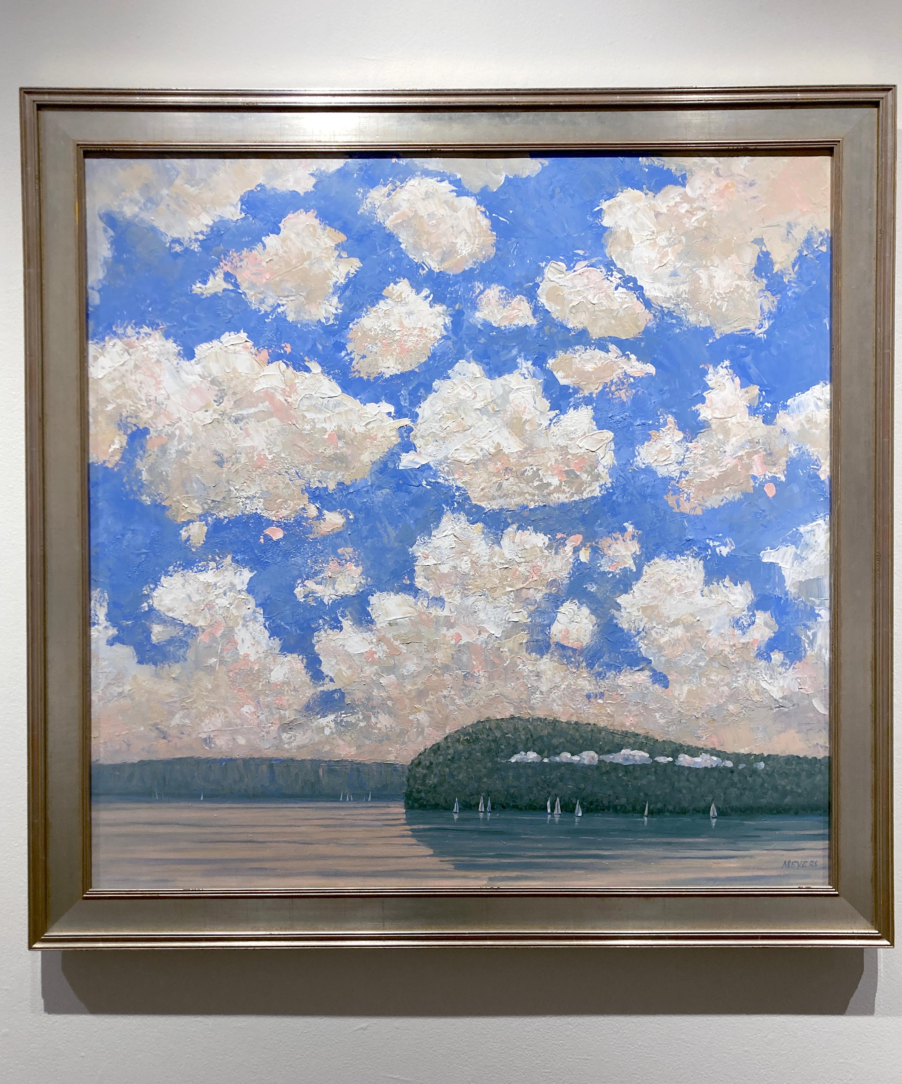 Robert Meyers, „Lifting Clouds“, 36x36, Landschaftsgemälde auf Leinwand im Angebot 1