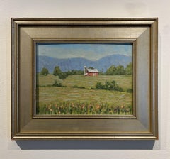 Robert Meyers, "Old Barn", 9x12 Rural Country Landscape Oil Painting on Canvas