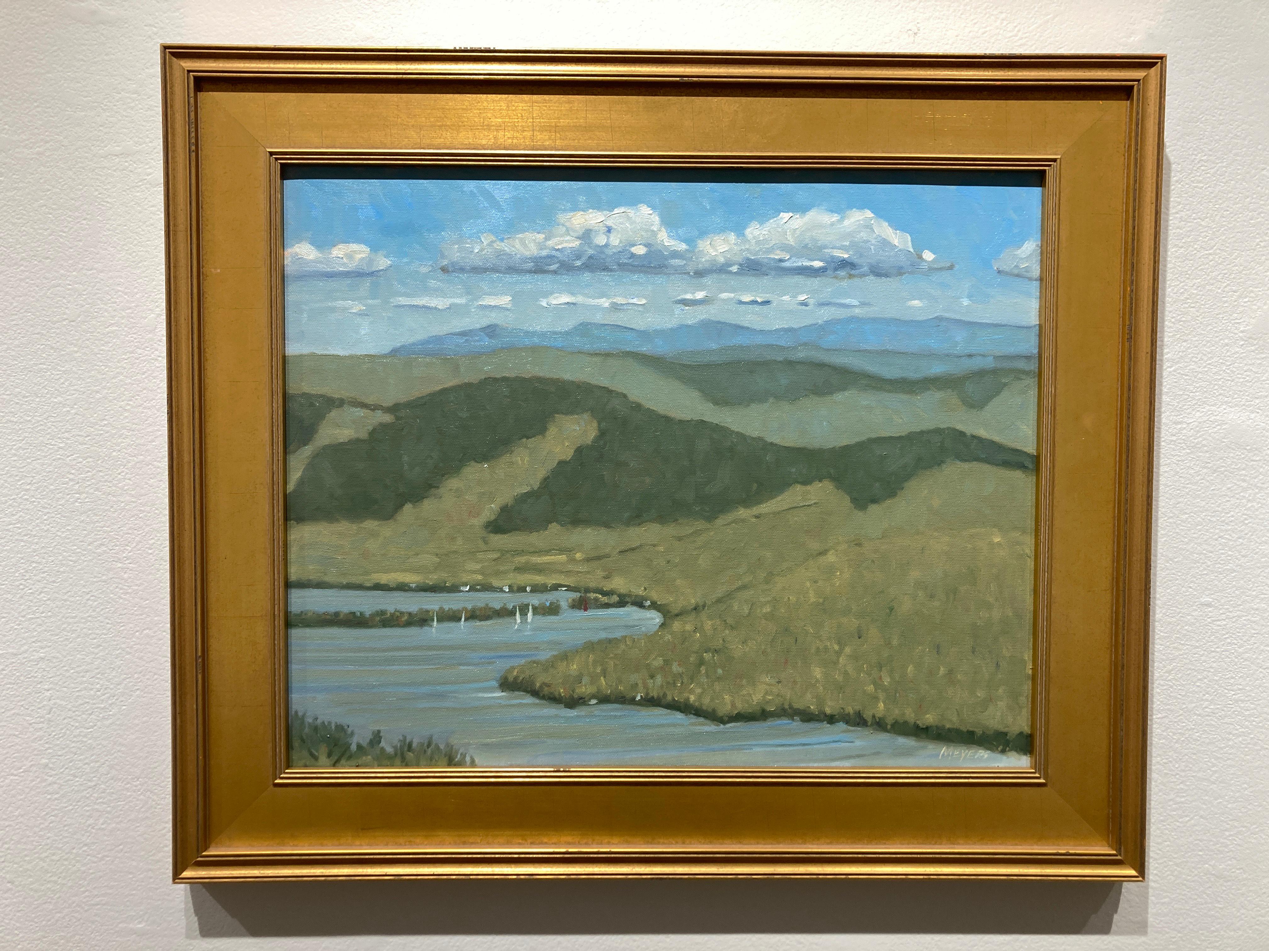 Robert Meyers, « View of Vermont Hill », peinture à l'huile d'un lac de montagne de 16 x 20 cm  en vente 1