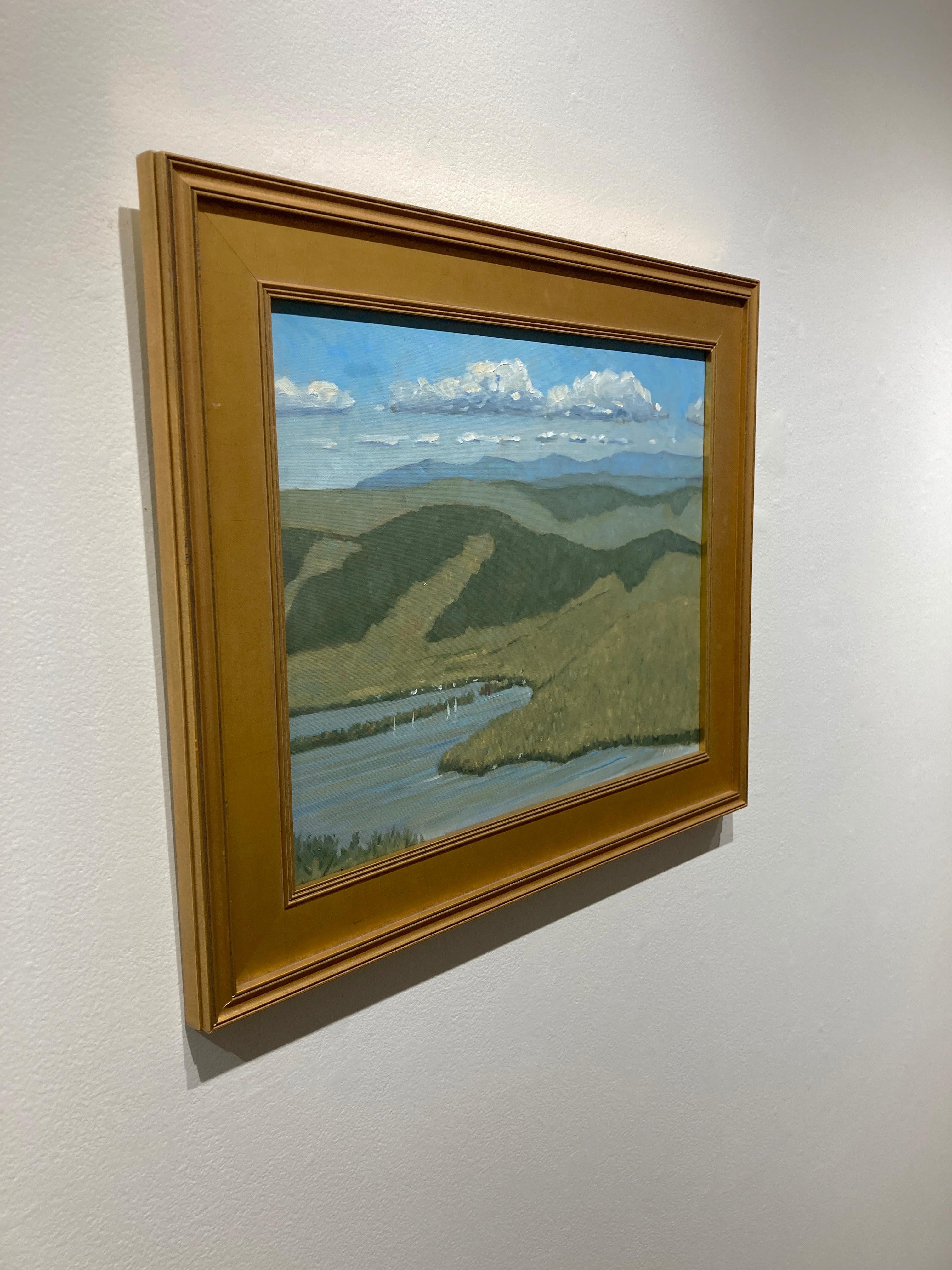 Robert Meyers, « View of Vermont Hill », peinture à l'huile d'un lac de montagne de 16 x 20 cm  en vente 2