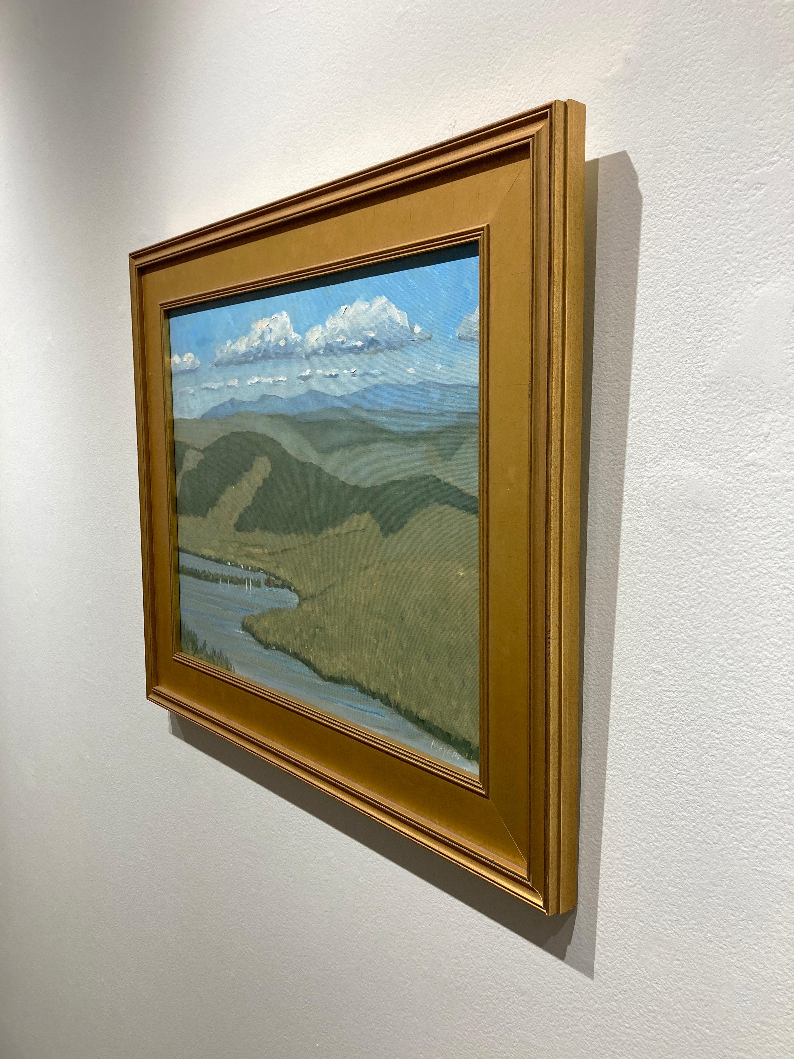 Robert Meyers, « View of Vermont Hill », peinture à l'huile d'un lac de montagne de 16 x 20 cm  en vente 3