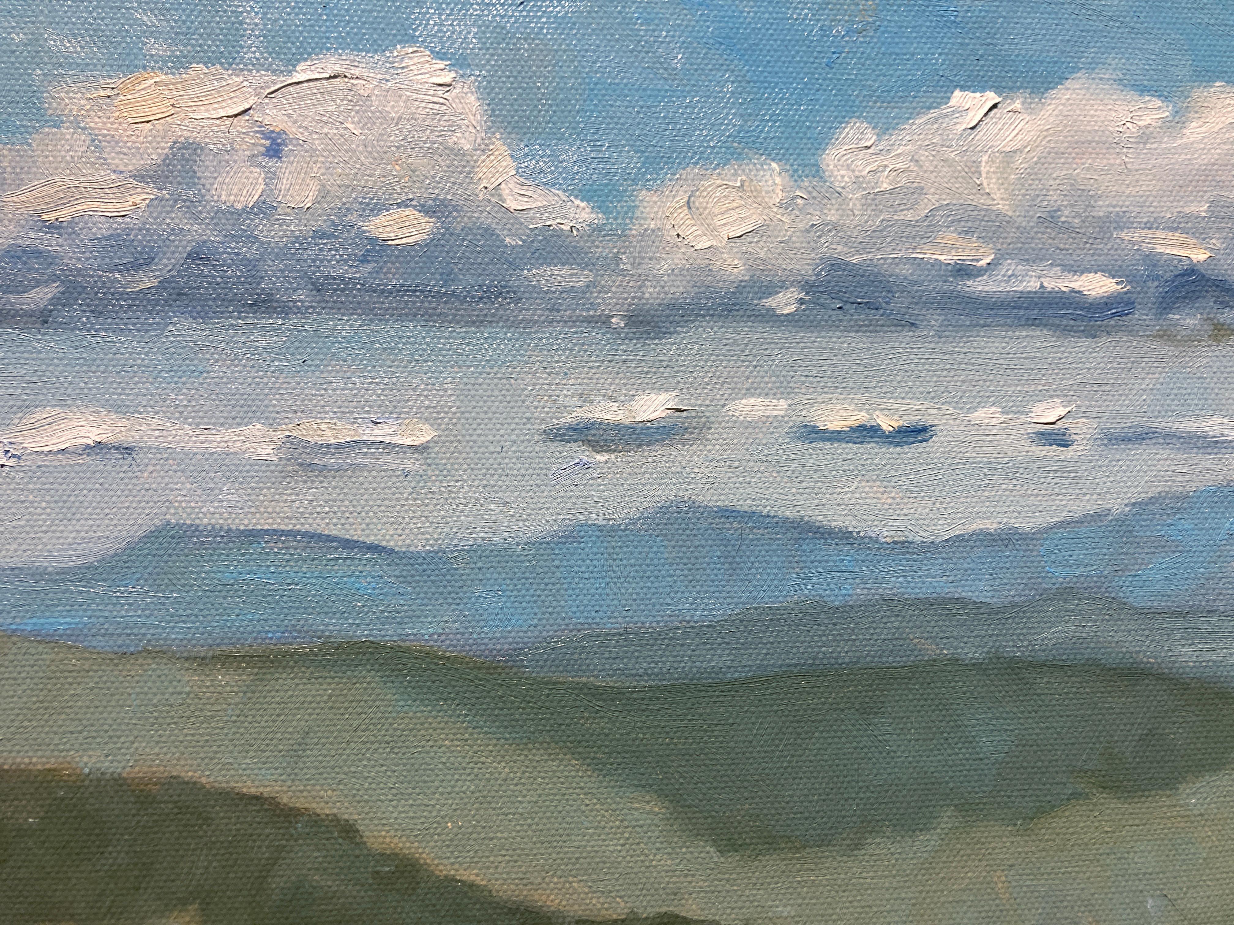 Robert Meyers, « View of Vermont Hill », peinture à l'huile d'un lac de montagne de 16 x 20 cm  en vente 6