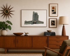 Robert Miles Parker "Wilshire and Western (The Wiltern)" Original Ink and Pastel