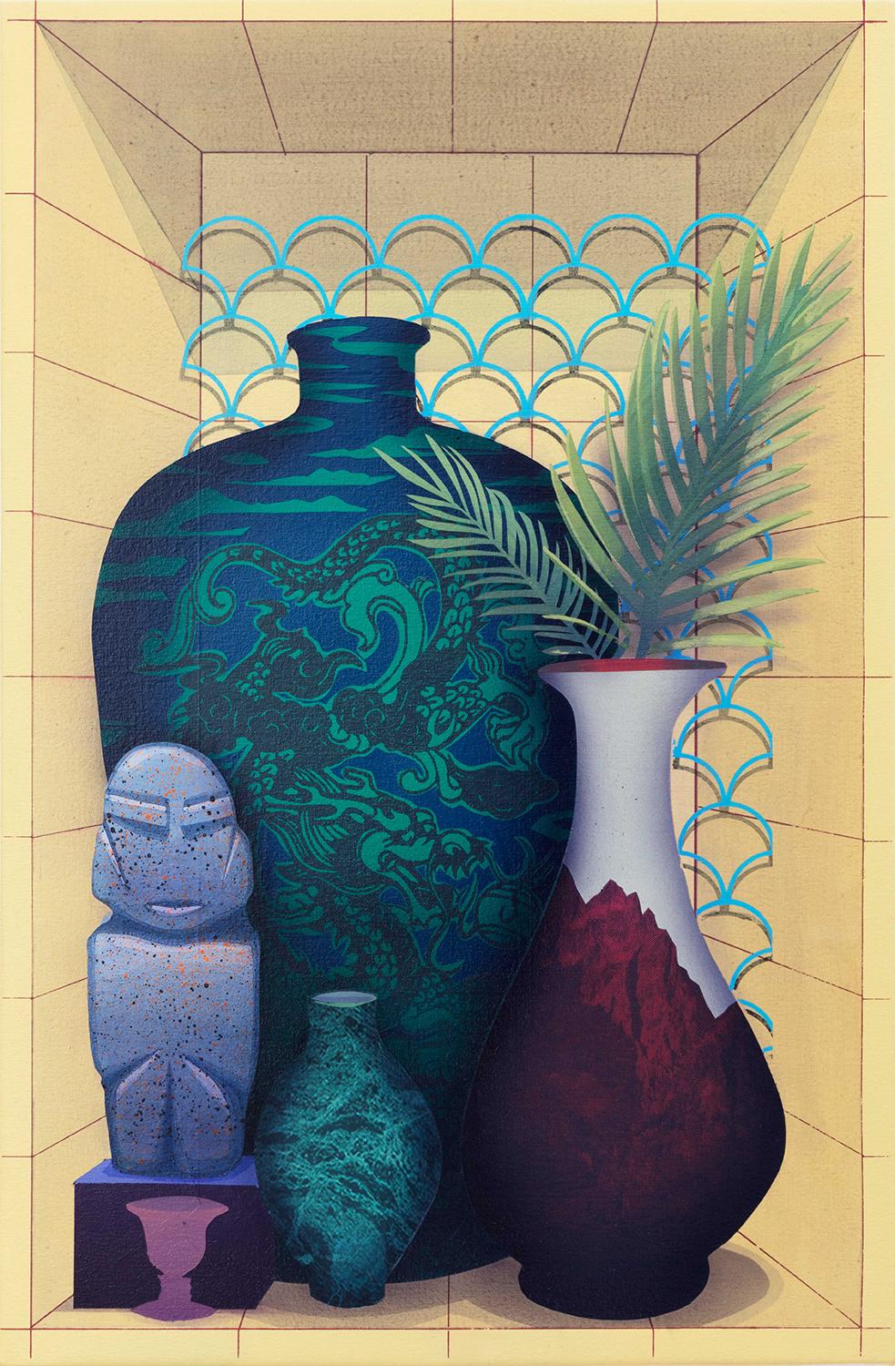The Excluded (2 Vases)  - Painting by Robert Minervini