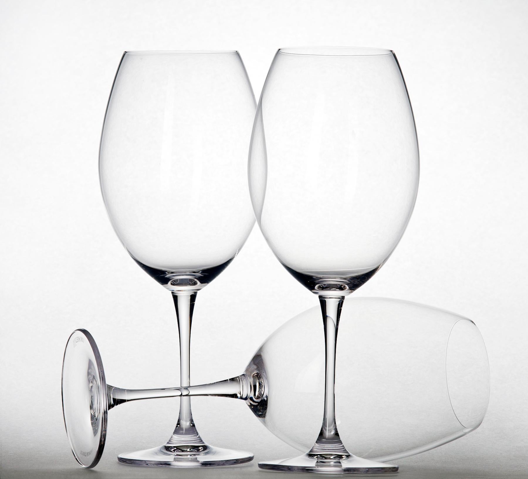 Robert Mondavi Waterford Carafe & 3 Glasses In Excellent Condition In Malibu, CA