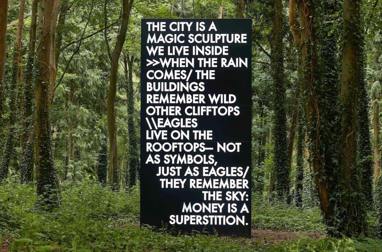 Poem in Lights to be Scattered in the Square Mile - Sculpture by Robert Montgomery