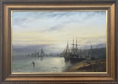 Original Oil Painting Seascape with Sailing Boats by British Maritime Artist