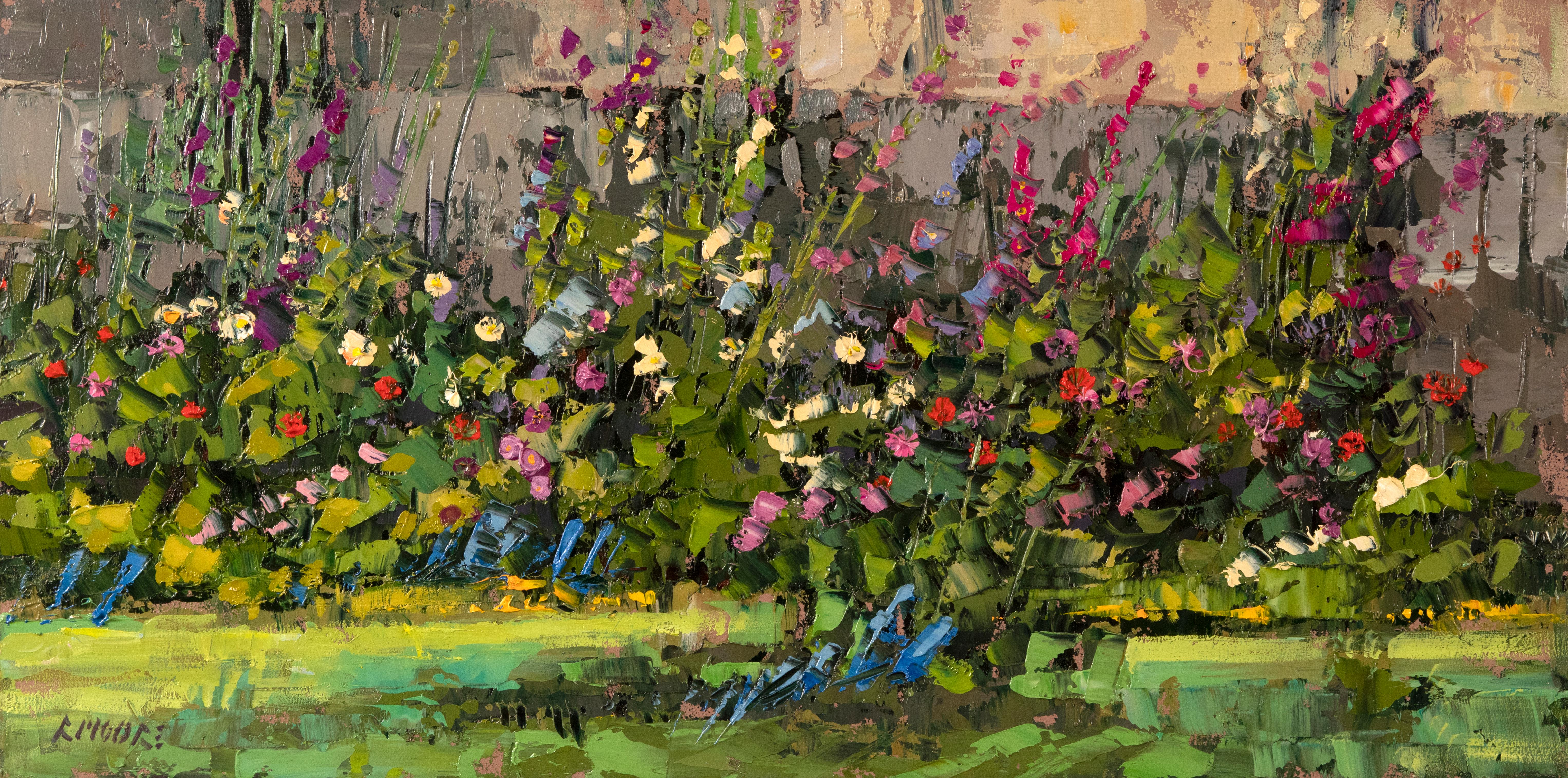 Along the Fence - Painting by Robert Moore (b.1957)