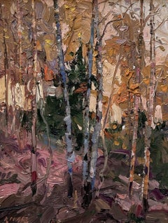 "Aspen Stand" (2014) By Robert Moore, Original Oil Landscape Painting