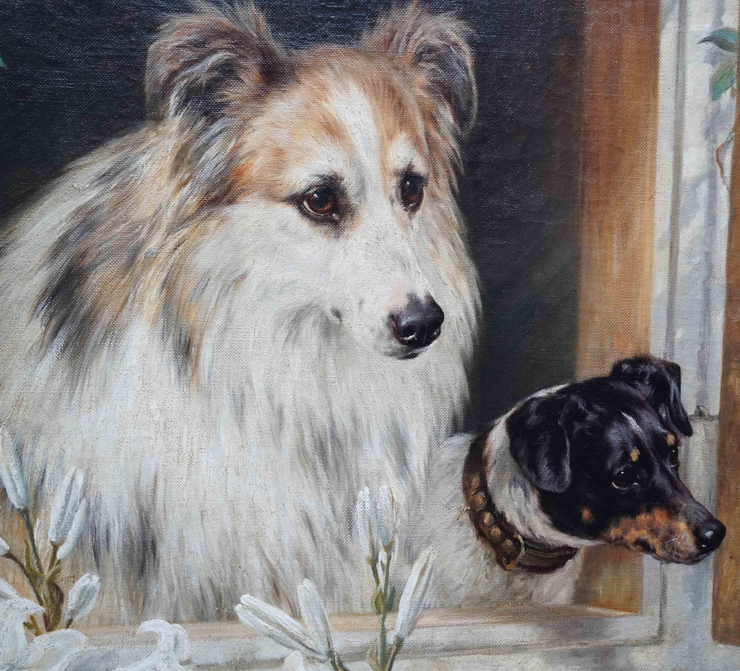 dog window painting