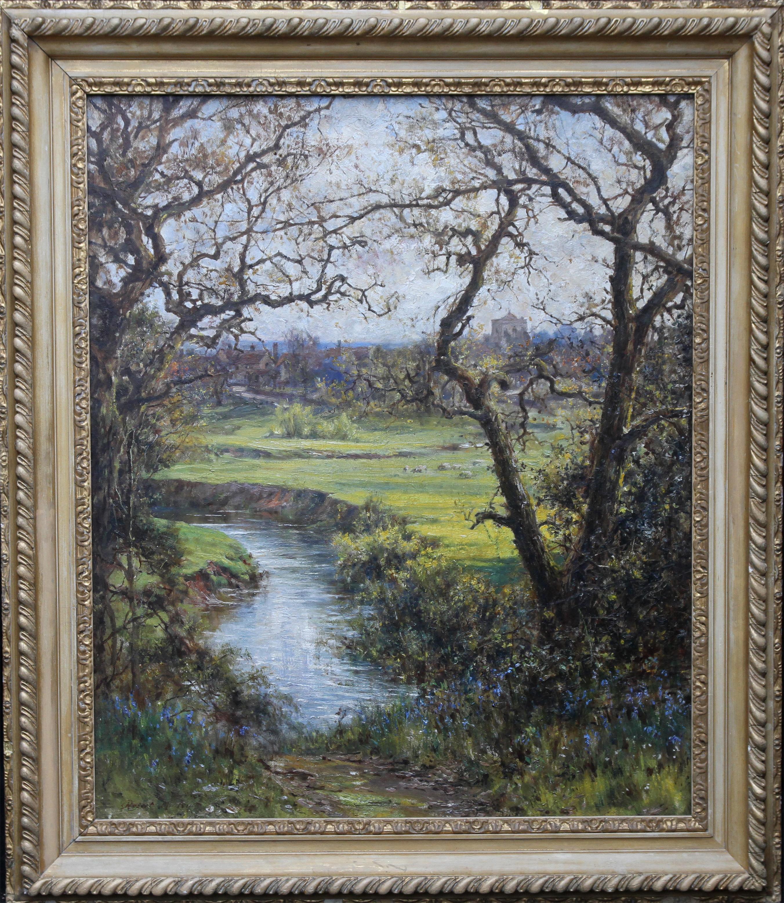 Surrey Landscape - British early 20thC Impressionist Slade School oil painting  For Sale 5