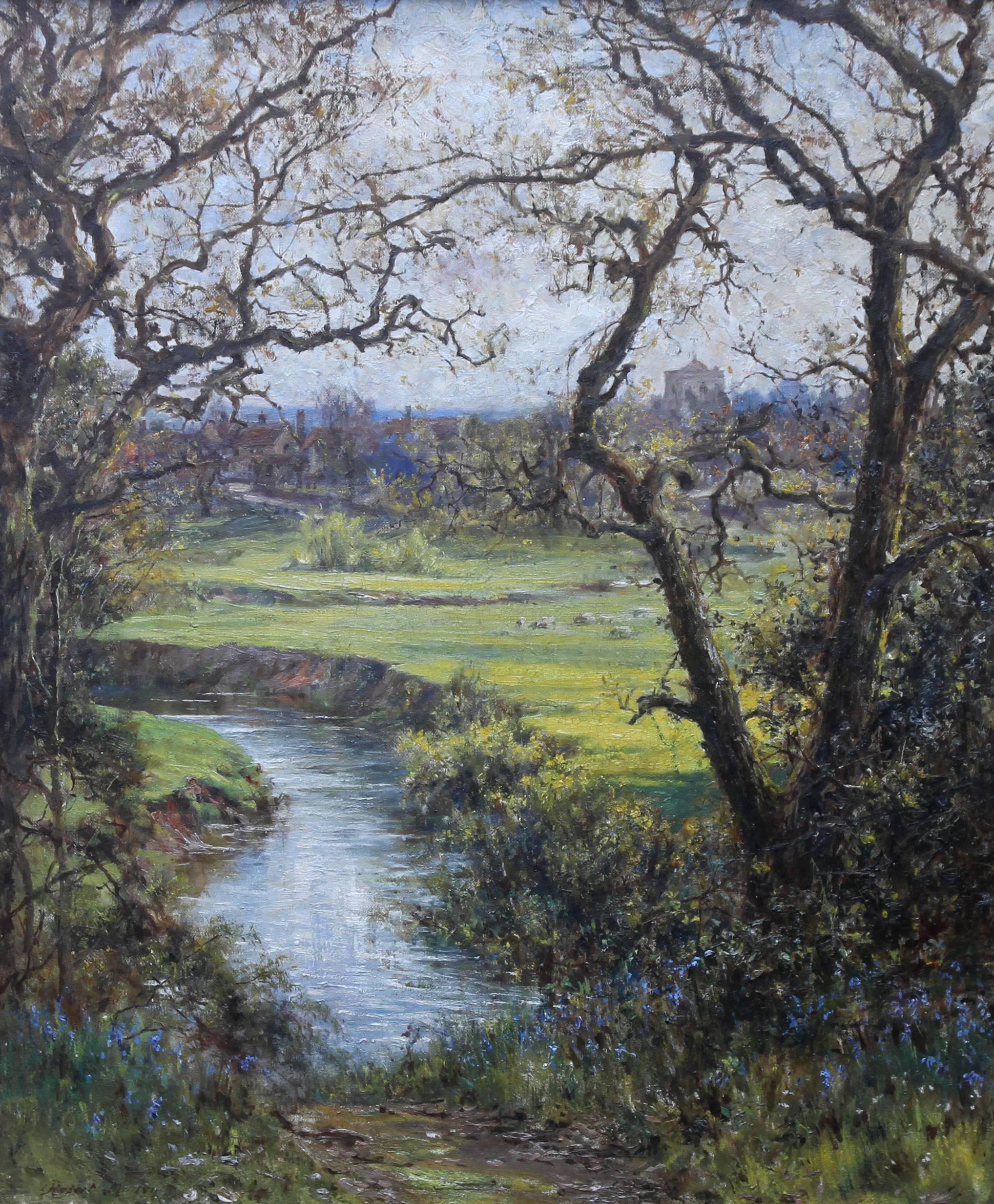 Surrey Landscape - British early 20thC Impressionist Slade School oil painting  - Painting by Robert Morley