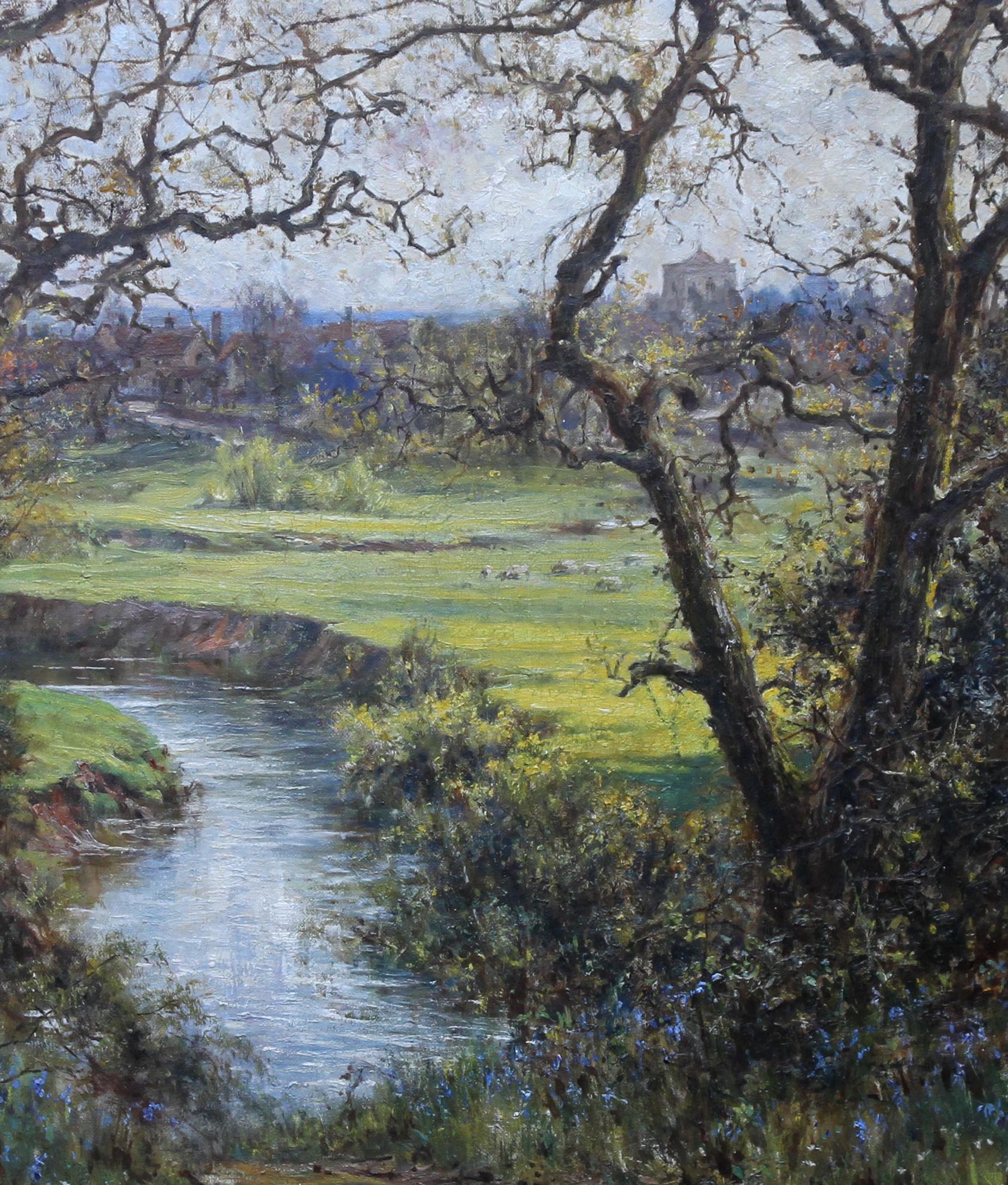 Paysage du Surrey - Peinture à l'huile impressionniste britannique de l'école de Slade du début du 20e siècle  - Réalisme Painting par Robert Morley