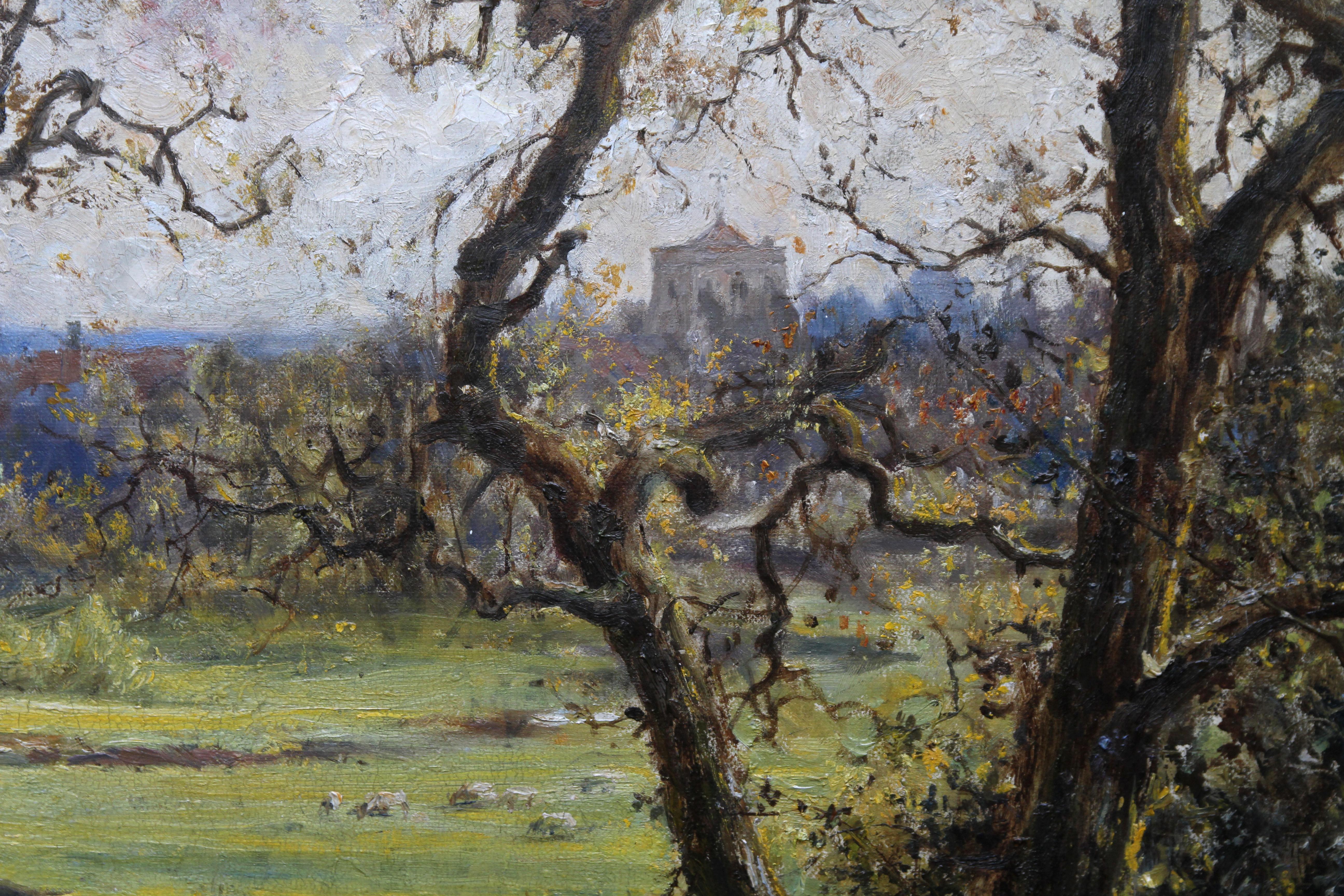 Paysage du Surrey - Peinture à l'huile impressionniste britannique de l'école de Slade du début du 20e siècle  en vente 1
