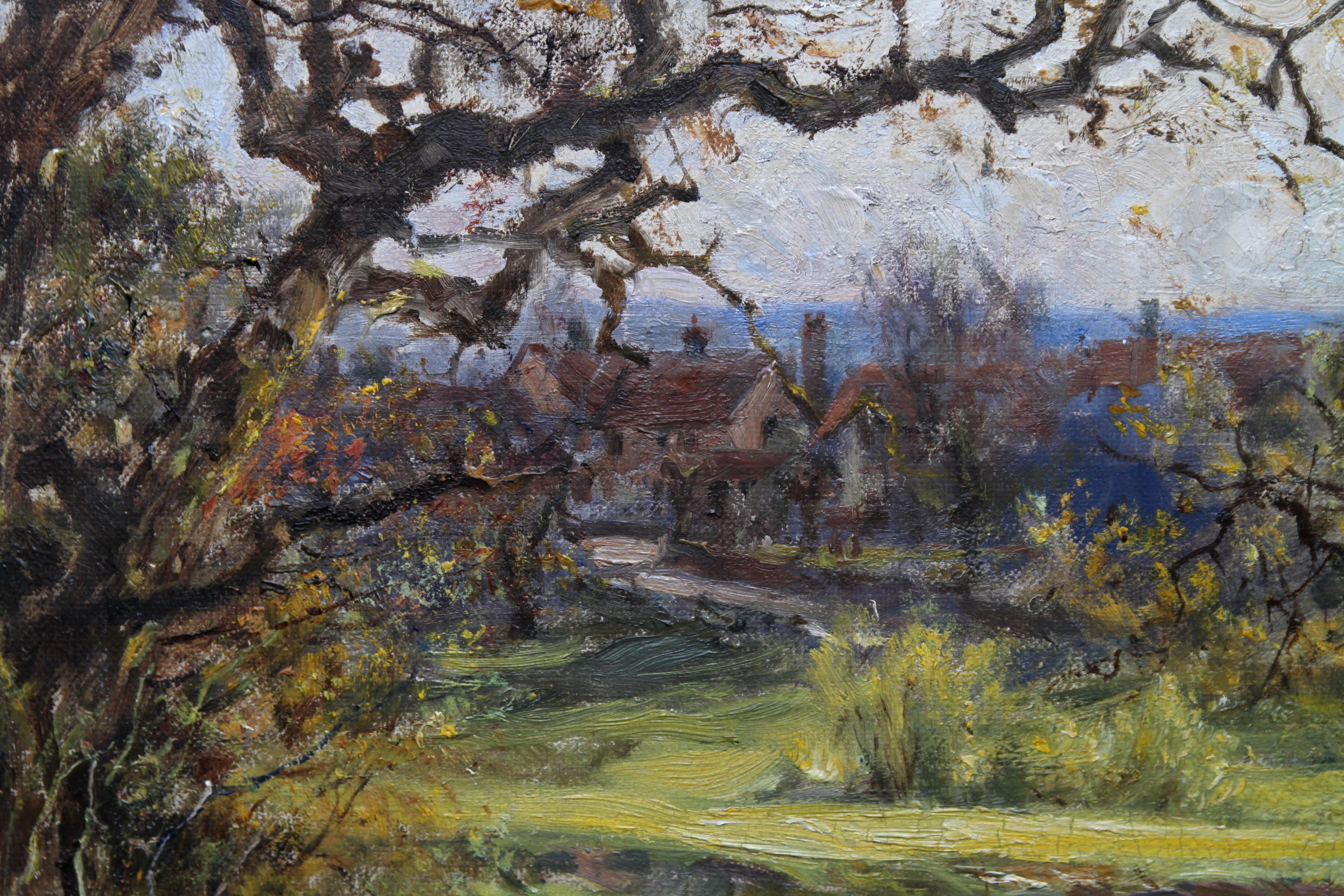 Surrey Landschaft - Britisches impressionistisches Ölgemälde der Slade-Schule des frühen 20. Jahrhunderts  im Angebot 2
