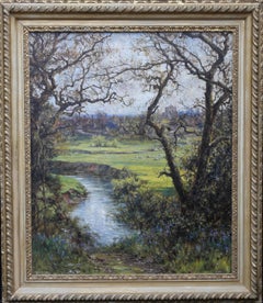 Surrey Landschaft - Britisches impressionistisches Ölgemälde der Slade-Schule des frühen 20. Jahrhunderts 