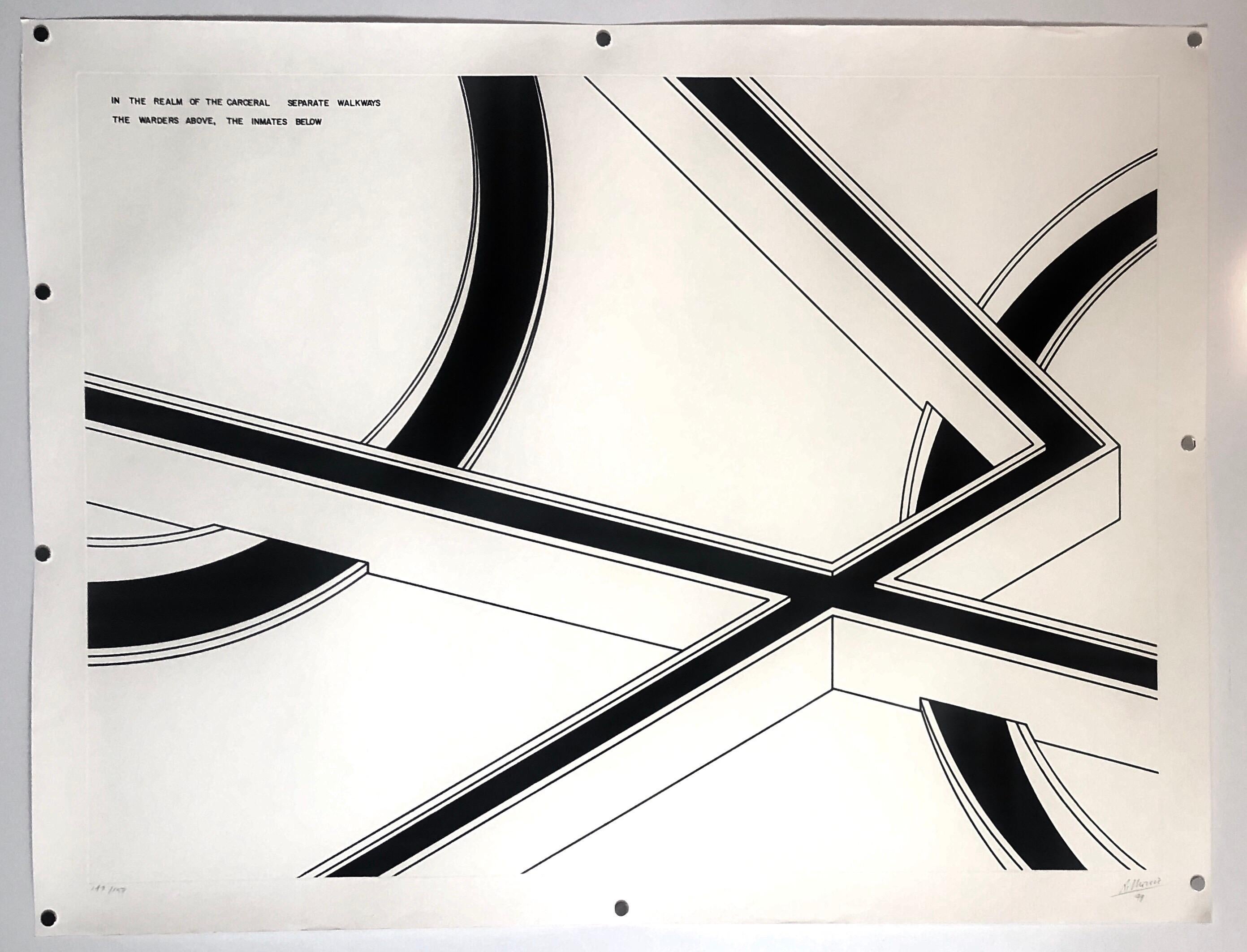 Hand Signed Large Robert Morris Minimalist Conceptual Abstract Aquatint Etching 2