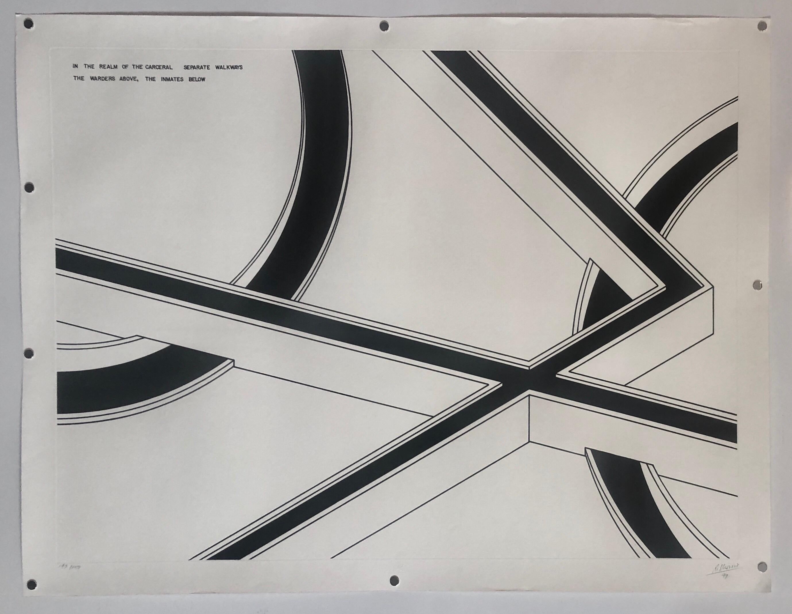 Hand Signed Large Robert Morris Minimalist Conceptual Abstract Aquatint Etching 3