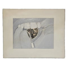 Vintage "Dental Mirror" Surrealist Perspective Painting