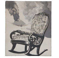 Vintage "Old Rocking Chair" Surrealist Still Life