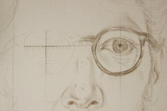 Modernes abstraktes surrealistisches Figurengemälde „Porträt des Künstlers“