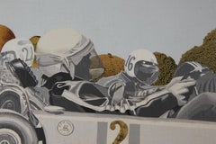 "Racers" Surrealist Painting with Race Car Drivers