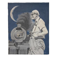 "Train Enthusiast" Naturalistic Portrait with Steam Engine