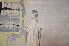 "Written & Spoken" Surrealist Painting with Calligraphy