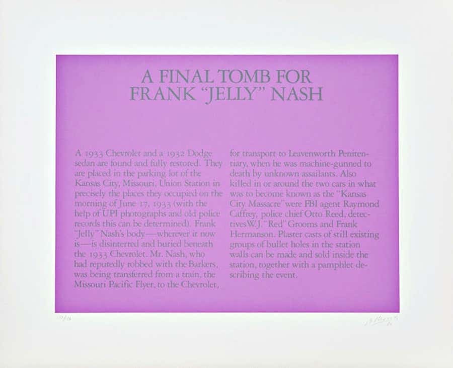 A Final Tomb for Frank "Jelly" Nash (Hand Signed)