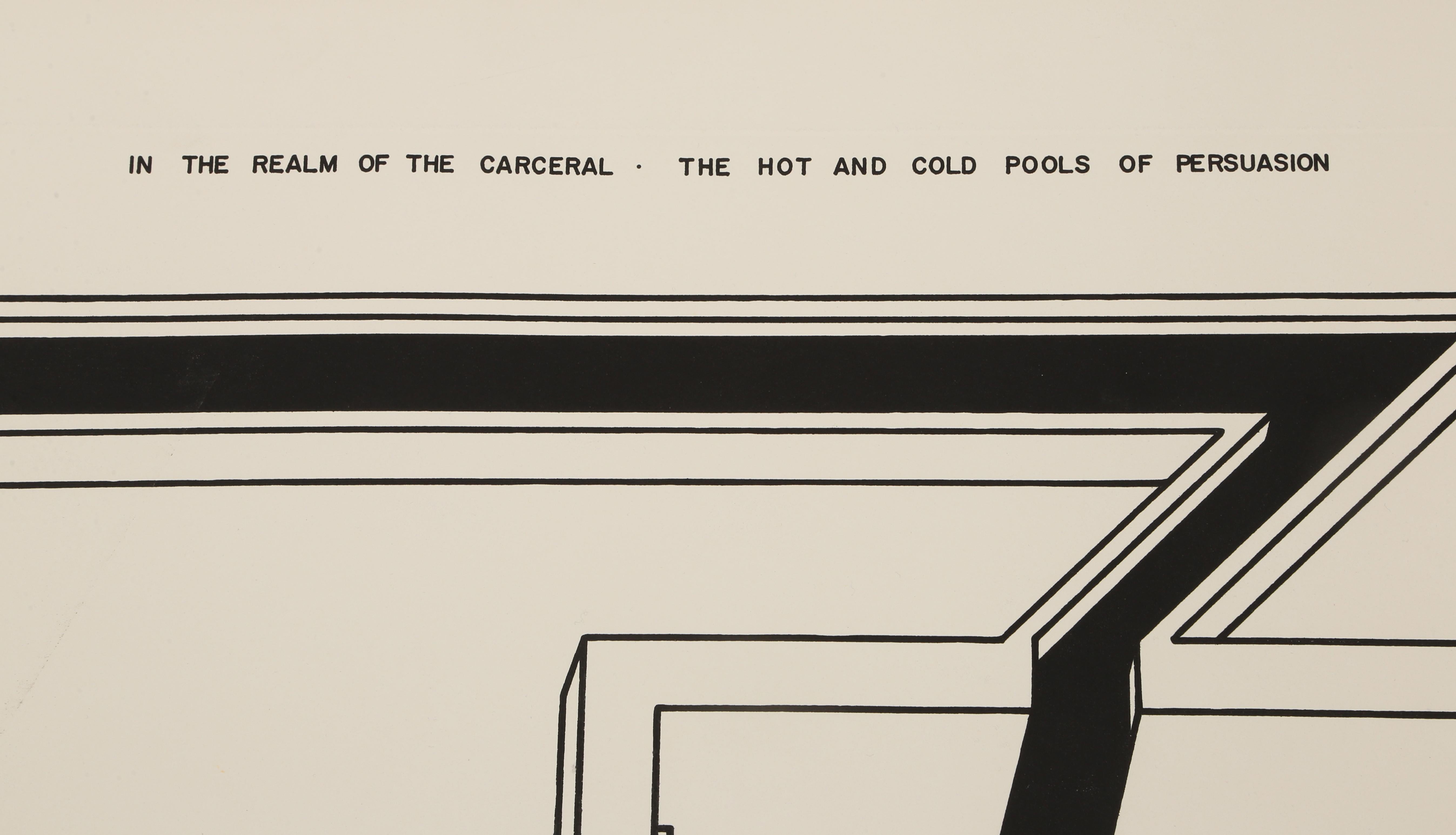The Hot and Cold Pools of Persuasion from In the Realm of Carceral - White Abstract Print by Robert Morris