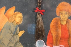 "Assemblage Anunciación" Retablo Merode con Mujer Moderna