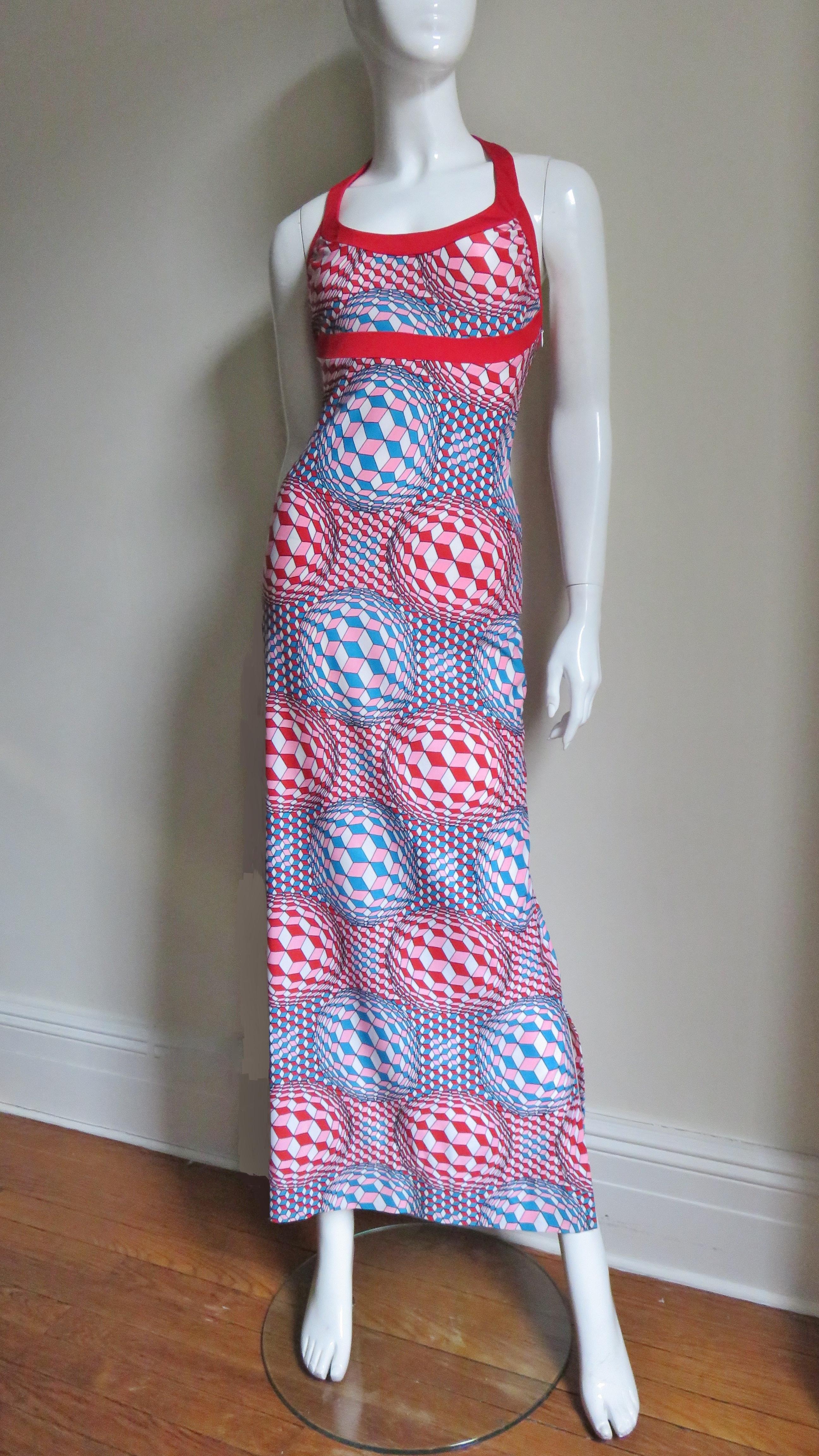 Robert Morton Halter Maxi Dress and Jacket 1970s For Sale 2