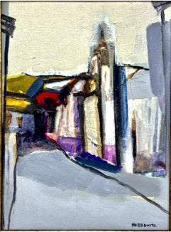 Abstract Oil Painting Expressionist Street Scene Robert Moskowitz New York 