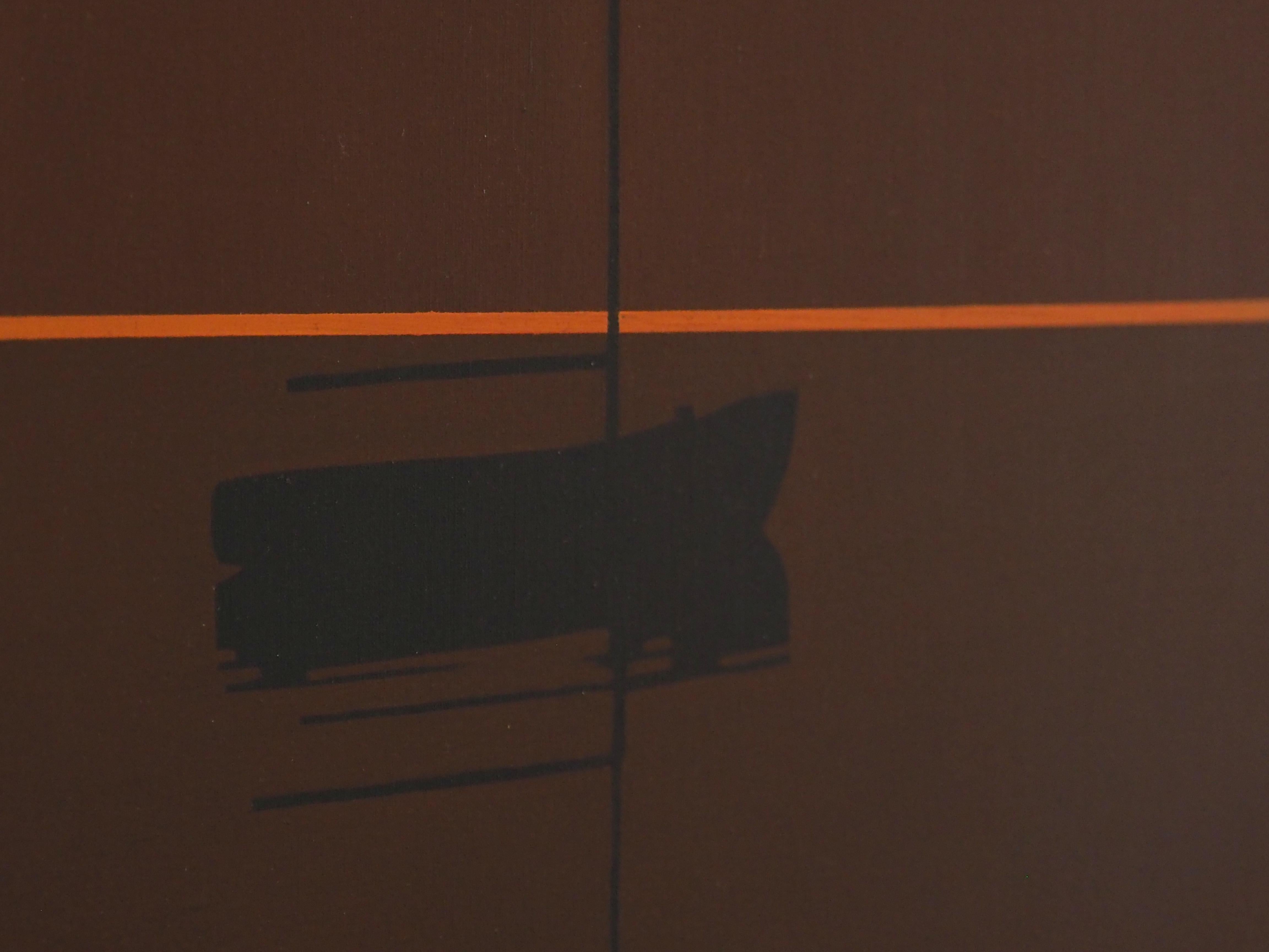 BARCO 02 Septiembre 20:24 - Pintura al Óleo Paisaje Moderno, Naturaleza Lago, Minimalismo - Painting de Robert Motelski