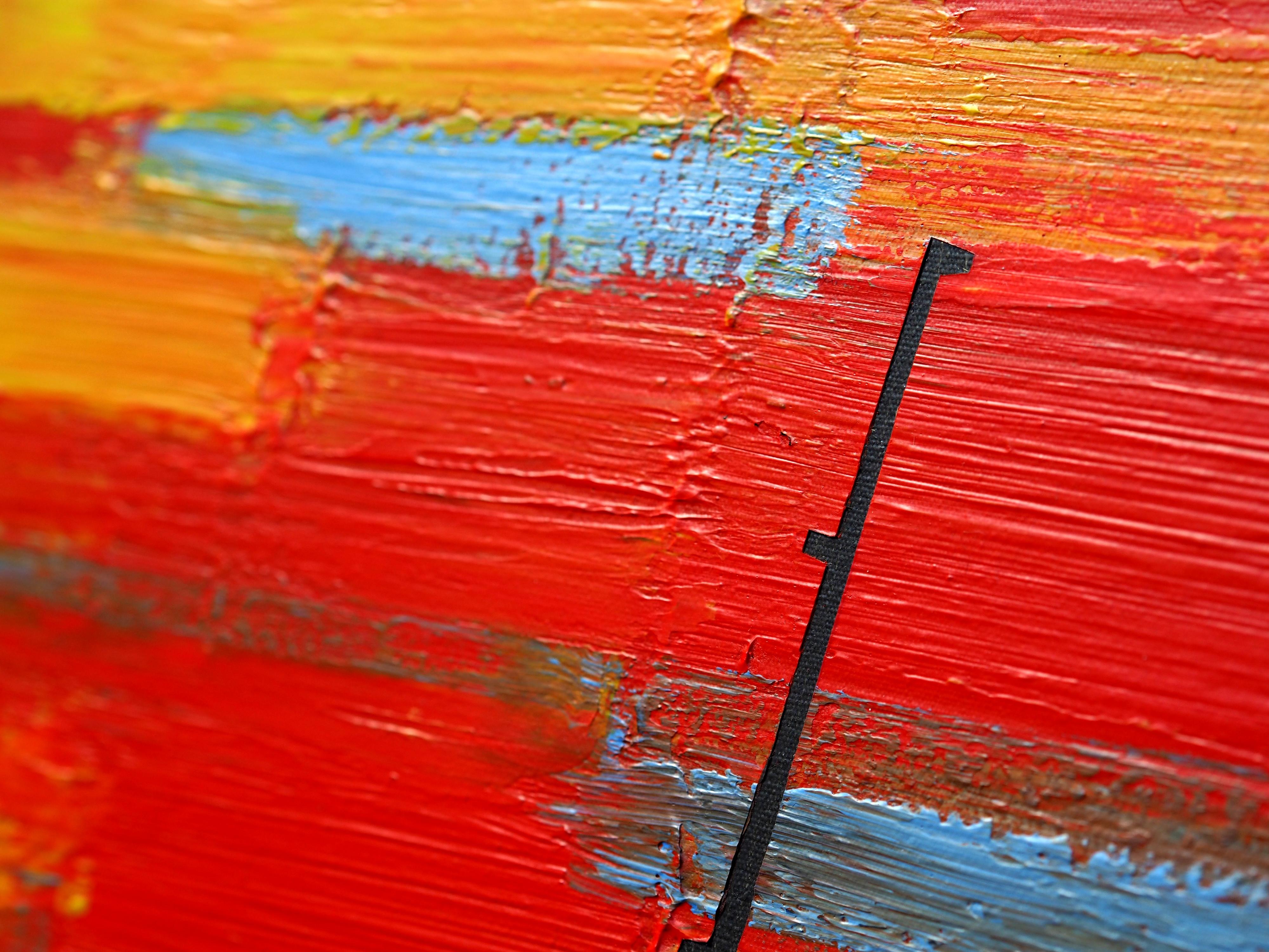 Barco 12 Agosto 19:34 - Pintura Paisaje Expresión Colorida Moderna, See View - Painting Contemporáneo de Robert Motelski