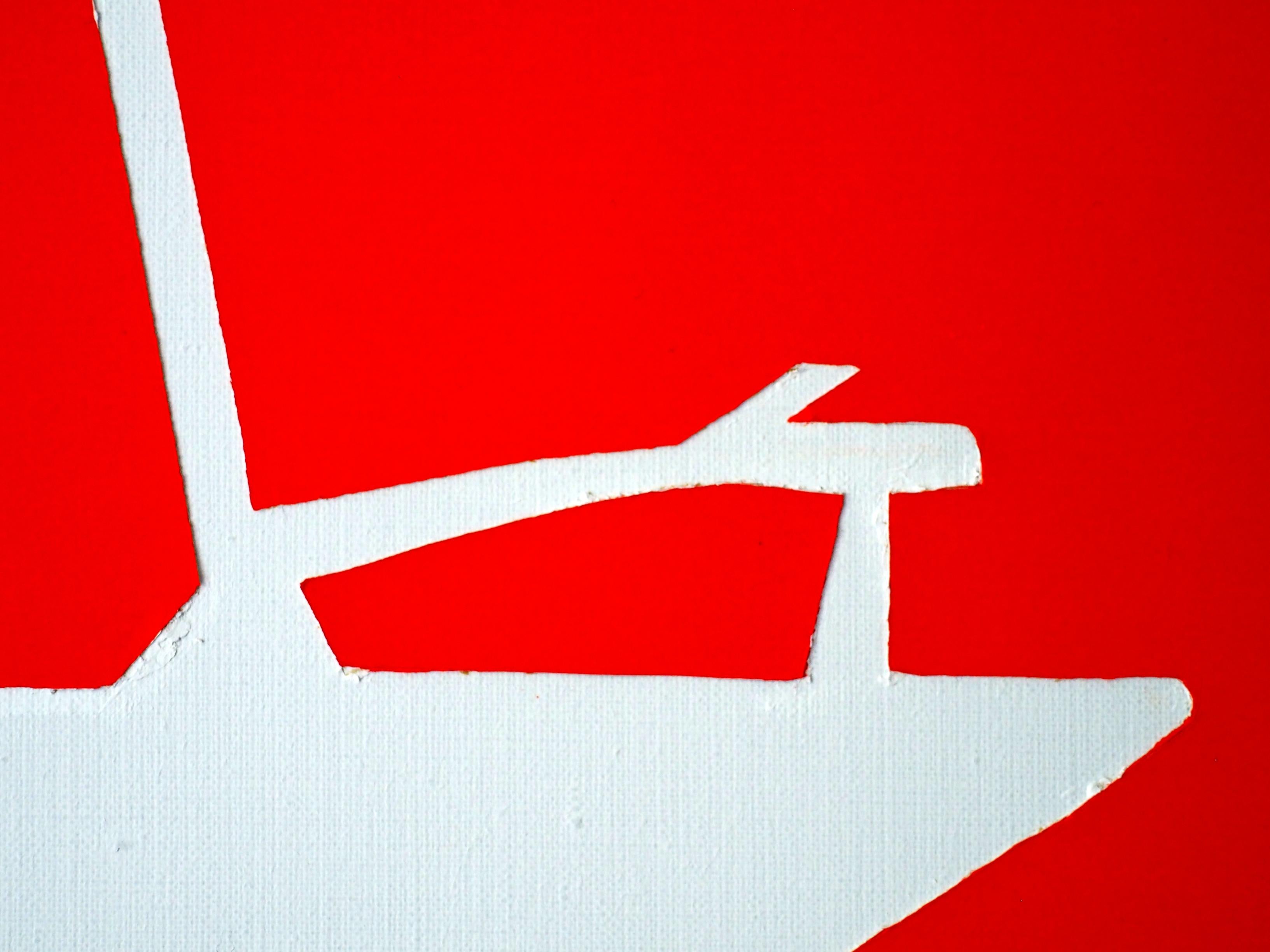 Boat 12 August 19:55 -  Modern Minimalistic Landscape Painting, See View For Sale 6