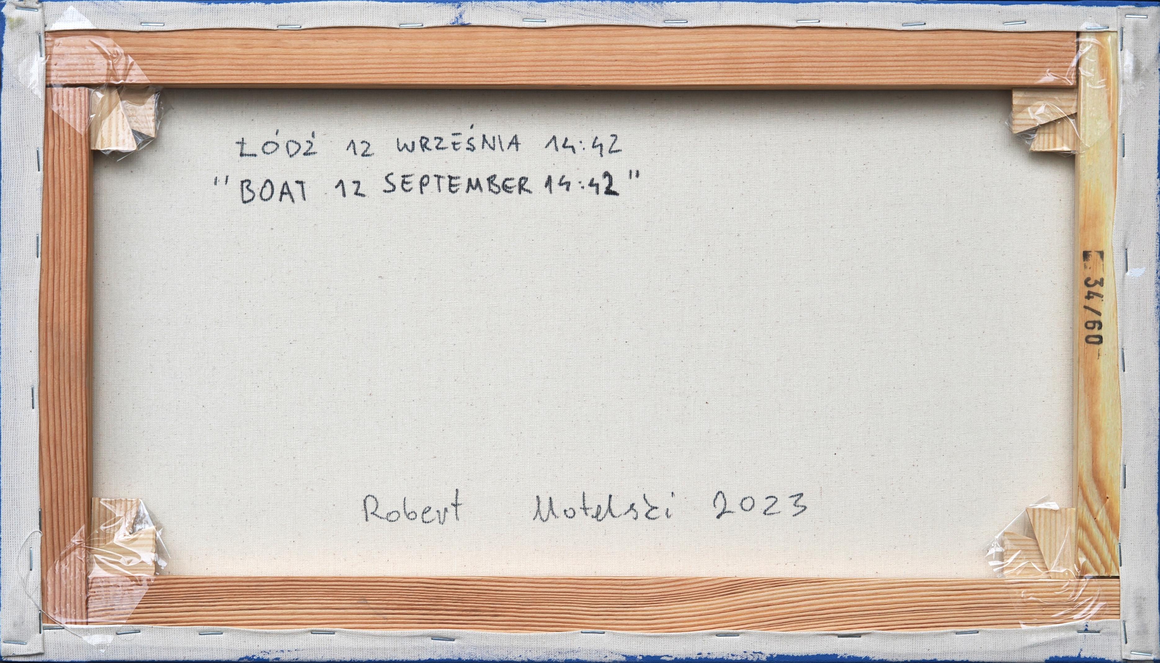 Boot 12 September 14:42 - Moderne Nature Malerei, Meerblick, Wasserlandschaft im Angebot 2