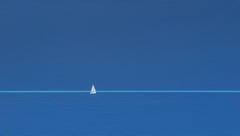 Boat 12 September 14:42 - Modern Nature Painting, Sea View, Water Landscape