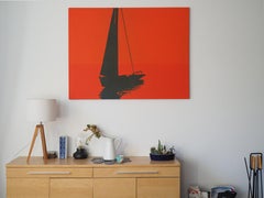 Boat 23 July 20:59 -  Modern Minimalistic Landscape Painting, See View