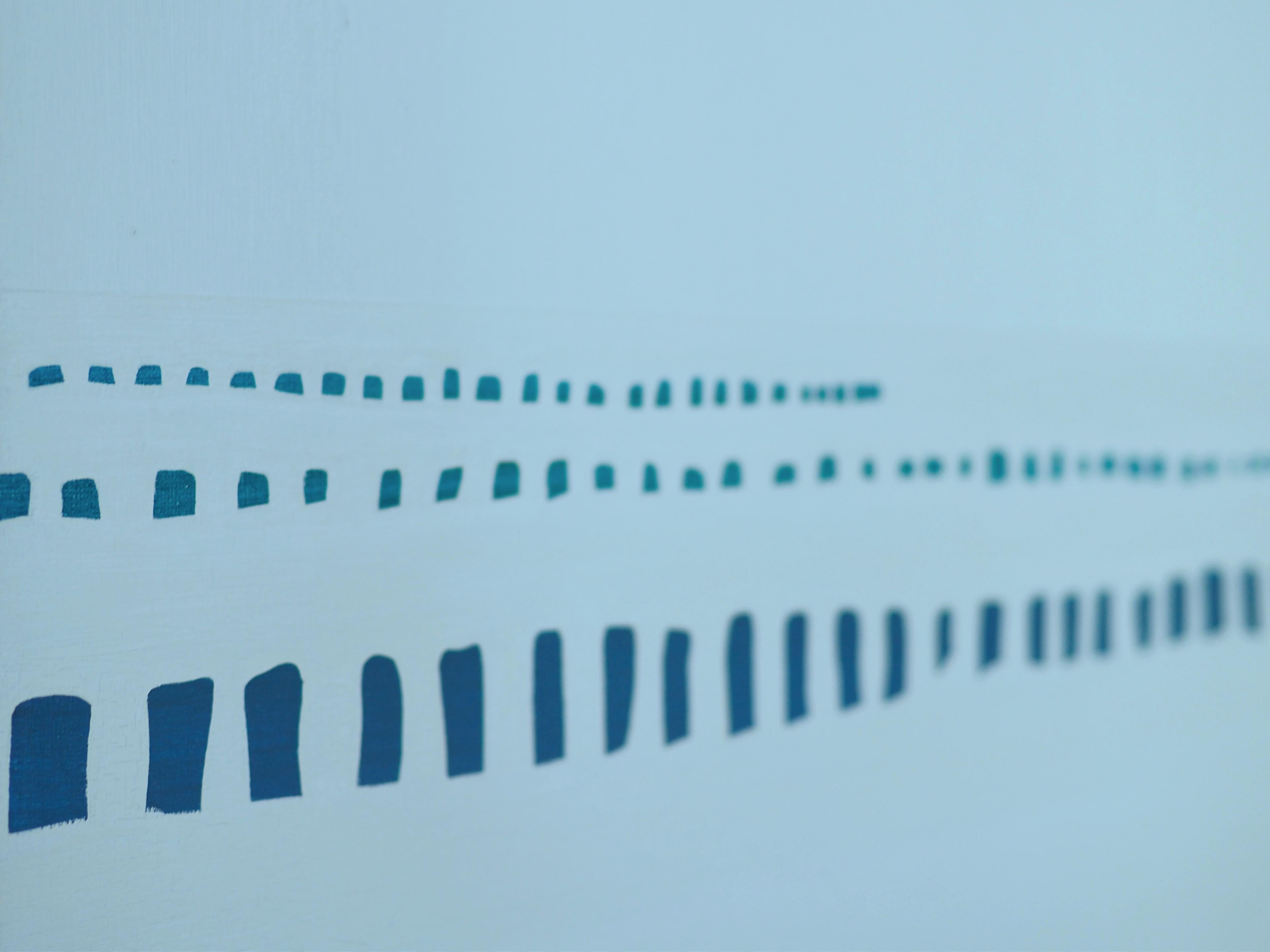 Brakewater 3 January 12:09 -  Seascape Painting, Minimalistic, Nature, Water - Blue Abstract Painting by Robert Motelski