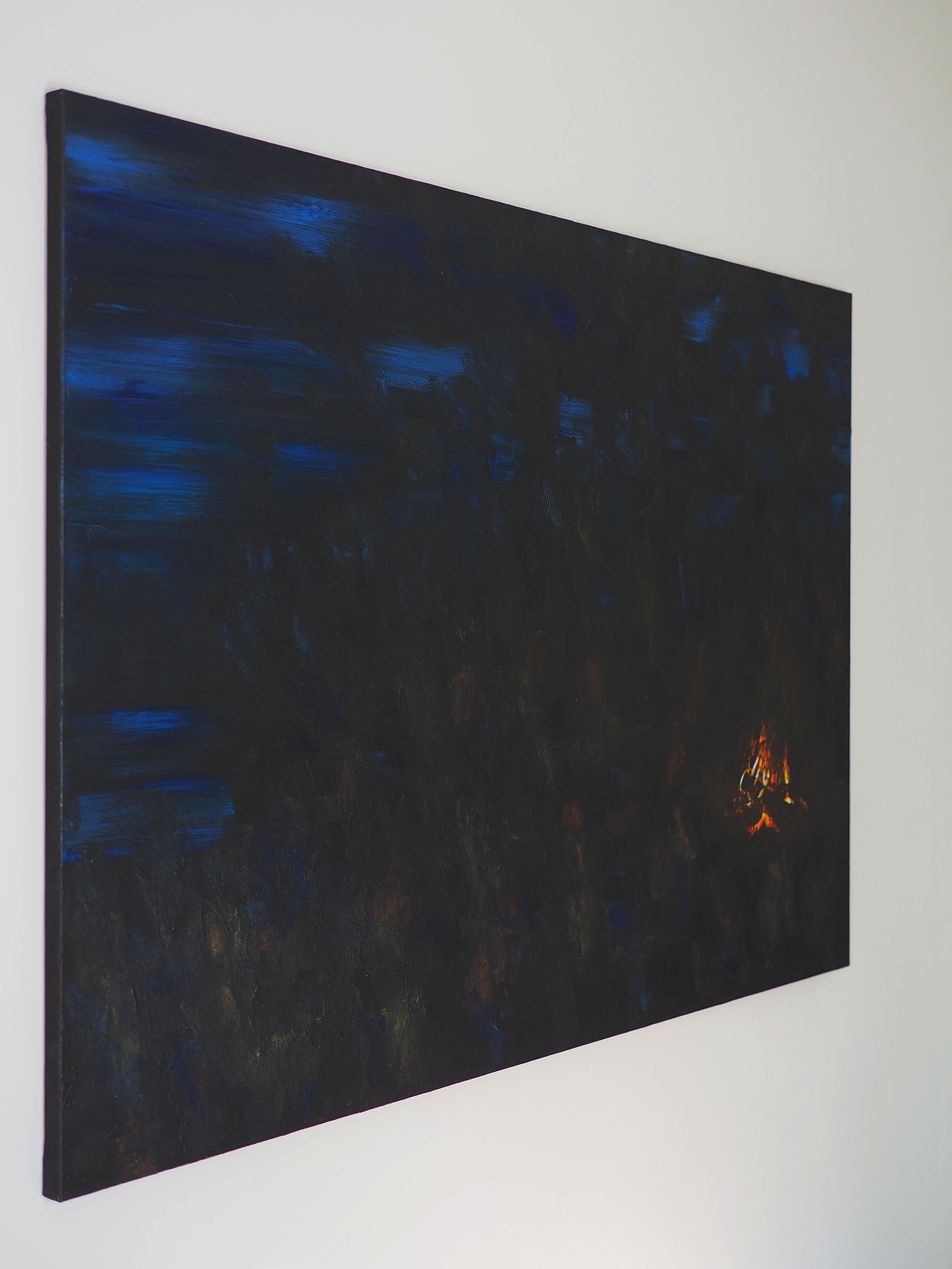Campfire 18. September 22:24 - Waldlandschaft Nacht  Malerei, Natur im Angebot 4