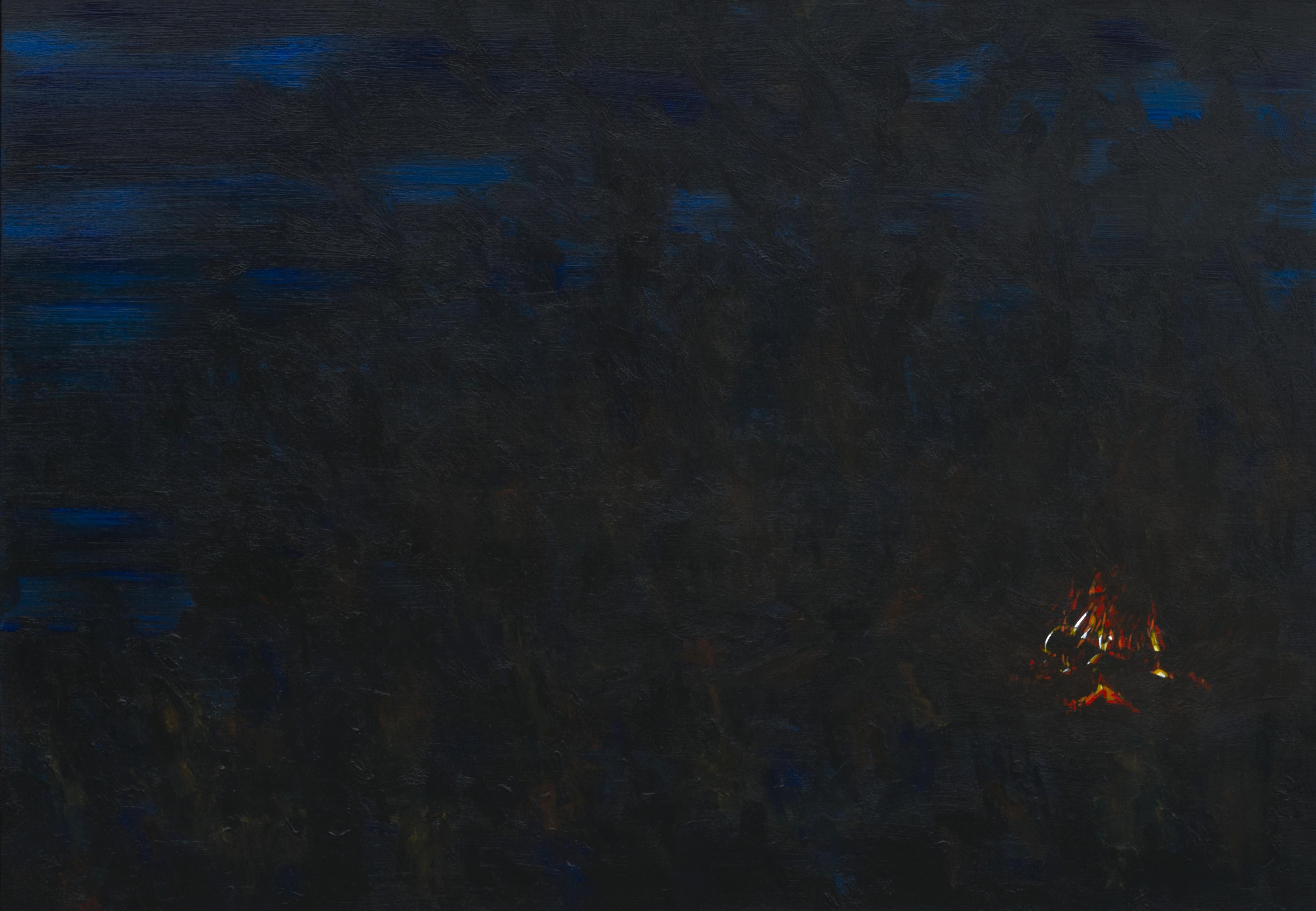 Falò 18 settembre 22:24 - Paesaggio notturno della foresta  Pittura, Nature